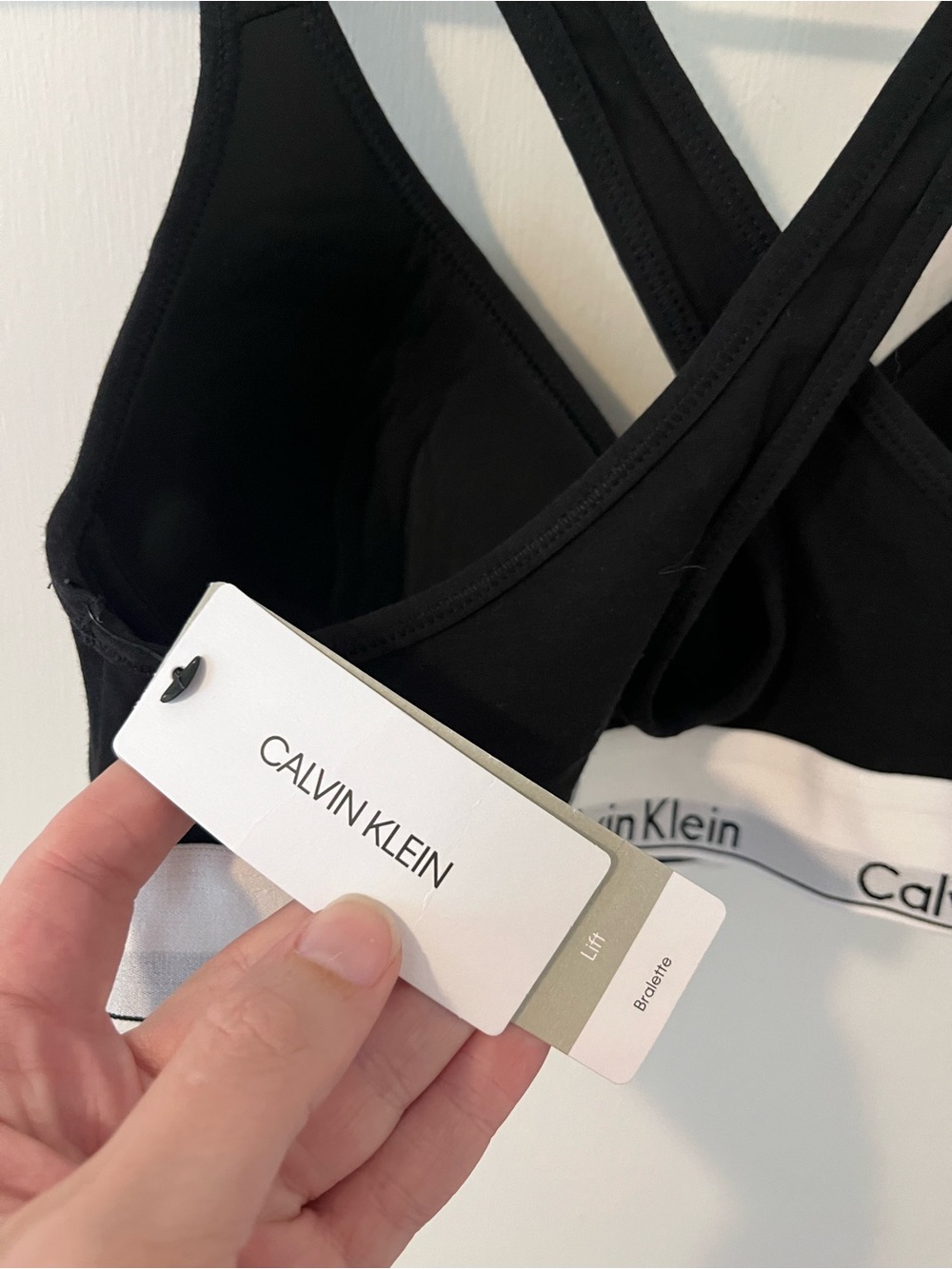 Calvin Klein Black & White Modern Cotton Lift Bralette Molded Cup Medium - Picture 4 of 10